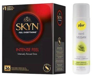 Комплект Skyn Intense feel 36 шт + Pjur MED Vegan Glide 100 мл SOS13207 фото