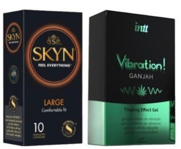 SKYN Large 10 шт + Intt Vibration Ganjah (15 мл) SOS7054 фото