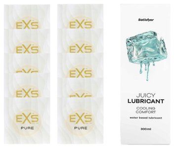 Набор: EXS Pure 10 шт. + Лубрикант Satisfyer Cooling Comfort 300 мл SOS11212 фото