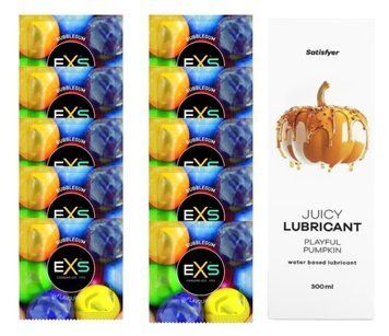 Комплект: EXS BUBBLEGUM 10 шт. + Лубрикант Satisfyer Playful Pumpkin 300 мл SOS11463 фото