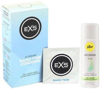 Набор EXS NANO Thin (12 шт) + pjur Woman Aloe 30 мл SOS13507 фото