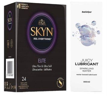 Набор Лубрикант Satisfyer Sparkling Water 300мл + SKYN Elite 24 шт. SOS12705 фото