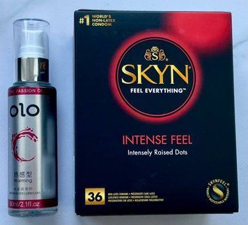 Комплект SKYN Intense Feel 36 шт - Лубрикант зігріваючий OLO 60 мл SOS3299 фото