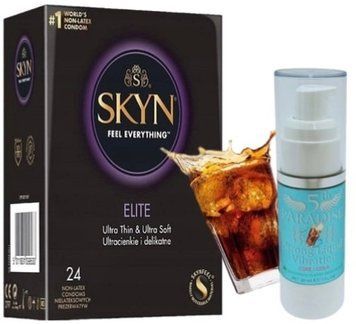 Набор из SKYN Elite (24 шт) + Жидкий вибратор 5th Paradise Liquid Vibrator &mdash; Кола (30 мл) SOS10151 фото