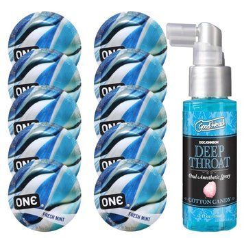 Комплект ONE Fresh Mint 10 шт + Doc Johnson &ndash; Cotton Candy, 59 мл SOS13799 фото