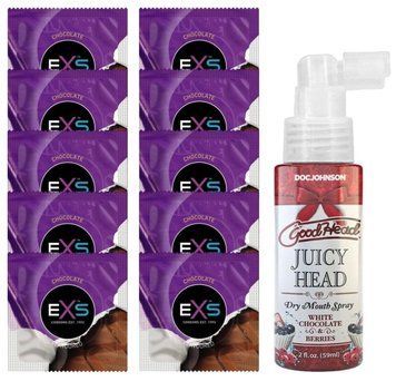 EXS Mixed Flavors Chocolate 10 шт + Doc Johnson &mdash; Juicy Head White Chocolate and Berries (59 мл) SOS14124 фото