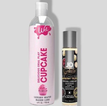Wet Oral Play Cupcake (118 мл) + JO GELATO White Chocolate Raspberry (30 мл) LB750 фото