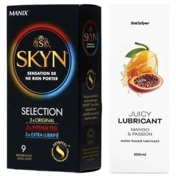 Набір Лубрикант Satisfyer Mango & Passion 300 мл + SKYN Selection 9 шт. SOS12823 фото