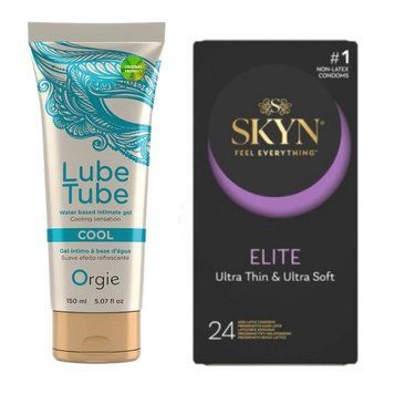 Набор Skyn ​​Elite 24 шт. + Лубрикант LUBE TUBE COOL, 150 мл ORGIE SOS4329 фото