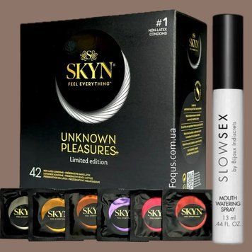 Набір SKYN Pleasures, 42 шт-6 видів + Спрей  Bijoux Indiscrets Slow Sex Mouthwatering spray SOS5183 фото
