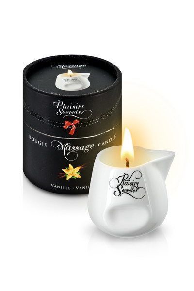 Массажная свеча Plaisirs Secrets Vanilla (80 мл), керамический сосуд SO1844 фото
