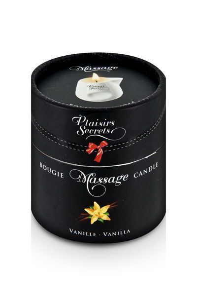 Массажная свеча Plaisirs Secrets Vanilla (80 мл), керамический сосуд SO1844 фото