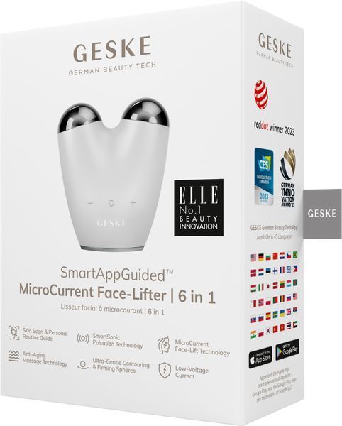 Микротоковый подтягиватель лица GESKE MicroCurrent Face-Lifter 6в1 white HB0139 фото