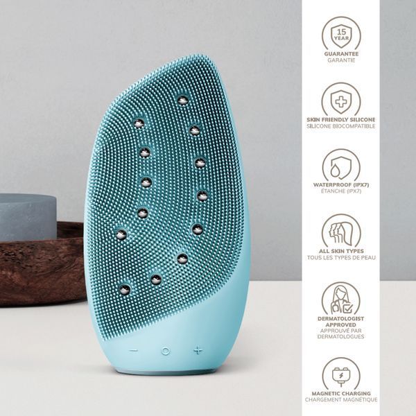 Очистительная щетка для лица GESKE Sonic Thermo Facial Brush&Face-Lifter 8в1 turquoise HB0092 фото