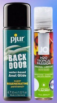Набор лубрикантов pjur backdoor Regenerating 30 мл + System JO H2O Tropical Passion (30 мл) LB530 фото