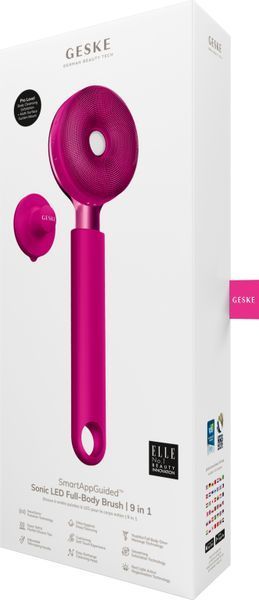 Звуковая светодиодная щетка для всего тела GESKE Sonic LED Full-Body Brush&Intensive Exfoliator 9в1 magenta HB0388 фото