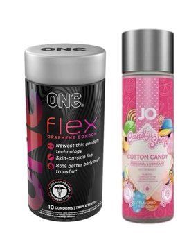 ONE Flex 10 шт. + Лубрикант на водній основі System JO H2O &mdash; Candy Shop 60 мл. SOS6379 фото