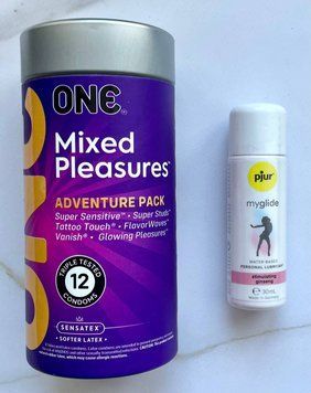 Комплект ONE Mixed Pleasures 12 шт + змазка pjur my glide 30 мл, з женьшенем SOS1940 фото