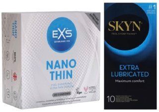 Набор с SKYN Extra Lube 10 штук + EXS NANO THIN 48 шт SOS7983 фото