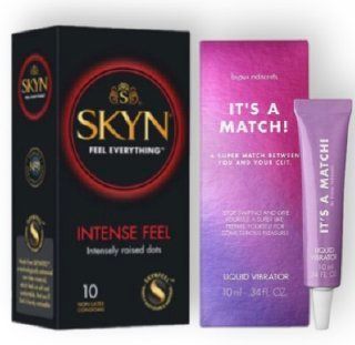 SKYN Intense Feel 10 шт + Bijoux Indiscrets Clitherapy Liquid Vibrator &ndash; IT'S A MATCH SOS6955 фото