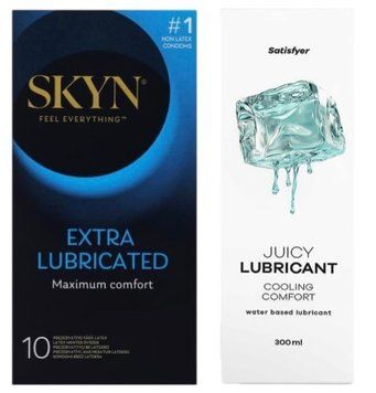 Набір Лубрикант Satisfyer Cooling Comfort 300 мл + Skyn Exstra Lube 10 шт. SOS12774 фото