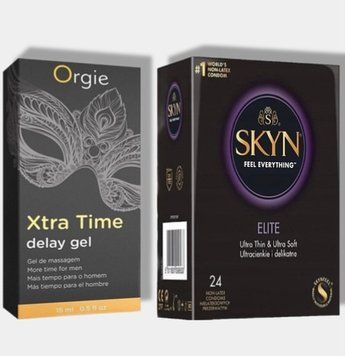 SKYN Elite 24 шт + Пролонгатор X-TRA TIME, 15 мл ORGIE  SOS5747 фото