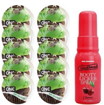Комплект ONE Mint Chocolate 10 шт + Doc Johnson GoodHead Booty Licker Spray Cherry (29 мл) SOS13850 фото