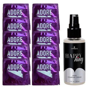 Комплект Pasante Adore Extra Sure 10 шт + Sensuva Happy Hiney (59 мл) SOS14175 фото