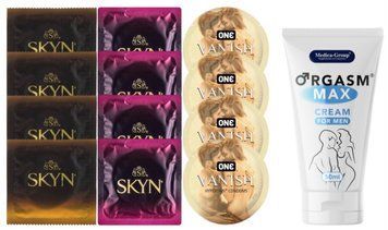 Комплект: Пролонгатор Medica-Group Orgasm Max 50 мл + 8 шт SKYN + 4 шт ONE VANISH SOS10973 фото