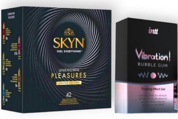 SKYN Pleasures, 42 шт + Intt Vibration Bubble Gum (15 мл) SOS6920 фото