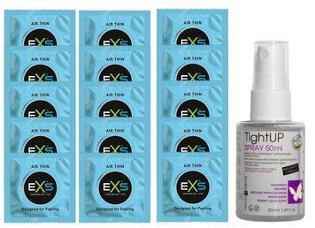 Комплект EXS Air Thin 15 шт + LOVELY LOVERS TightUP Spray SOS14779 фото