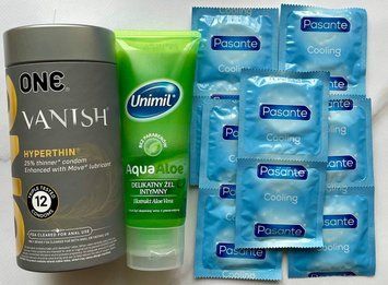 Набор 22 шт ONE Vanish - Pasante Cooling + Лубрикант Unimil AquaAloe, 80 мл SOS1490 фото