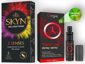 Набір з SKYN 5 Senses + Пролонгатор Time Lag, 25 мл. ORGIE SOS8849 фото