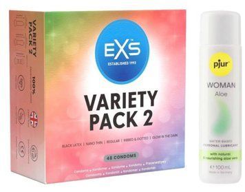 Набор EXS Variety pack 2 (48 шт) + pjur Woman Aloe 100 мл SOS13408 фото