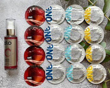Комплект 16 шт ONE Classic, Super Sensitive, Flavor Waves, Super Studs + лубрикант OLO согревающий 60 мл SOS2440 фото