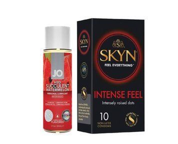 SKYN Intense Feel &mdash; 10 шт та Лубрикант System JO H2O &mdash; WATERMELON (кавун, 60 мл) SOS861 фото