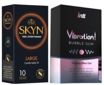 SKYN Large 10 шт + Intt Vibration Bubble Gum (15 мл) SOS7055 фото