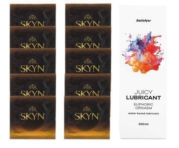 Комплект SKYN passion daiquiri 10 шт. + Лубрикант Satisfyer Juicy Lubricant Euphoric Orgasm 300 мл SOS12606 фото