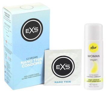 Набор EXS NANO Thin (12 шт) + pjur Woman Vegan 30 мл SOS13508 фото