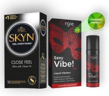 SKYN Close Feel 10 штук + SEXY VIBE, 15 мл вібрація + зігріваючий ефект ORGIE  SOS6771 фото