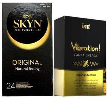 Набір з SKYN ORIGINAL 24 шт + Рідкий вібратор Intt Vibration Vodka (15 мл) SOS10006 фото