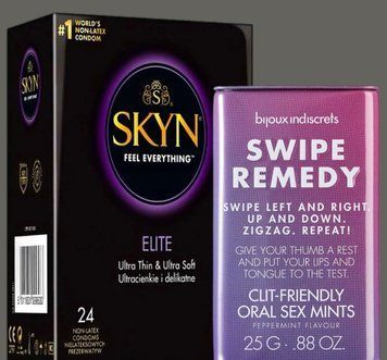 Набор SKYN Elite, 24 шт + Мятные конфеты Bijoux Indiscrets Swipe Remedy &ndash; clitherapy oral sex mints SOS5361 фото