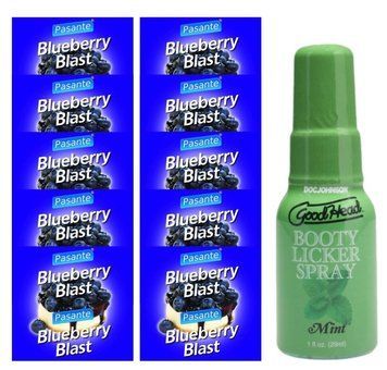 Pasante Blueberry Blast 10 шт + Doc Johnson Booty Licker - Mint 29 мл SOS13950 фото