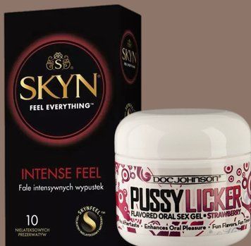 Комплект SKYN Intense Feel 10 шт + Спрей Doc Johnson Pussy Licker Strawberry (56 г) SOS5647 фото