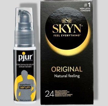 SKYN Original, 24 шт + Пролонгатор pjur Superhero Serum 20 мл SOS5556 фото