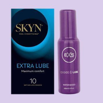 Комплект Skyn Extra Lube 10 шт + Лубрикант EXS Choco Lube 100 мл (Water Based) SOS4465 фото