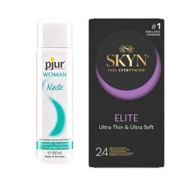 Набор Skyn ​​Elite 24 шт + Лубрикант pjur Woman Nude 100 мл SOS4330 фото
