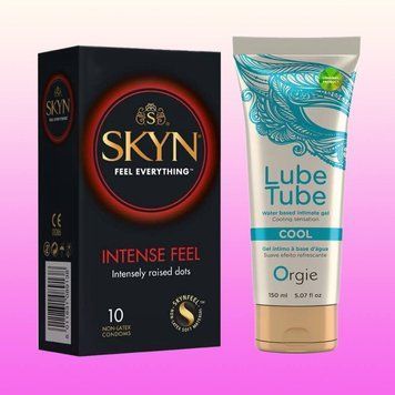 Набор SKYN Intense Feel 10 шт и Лубрикант LUBE TUBE COOL, 150 мл ORGIE SOS4380 фото