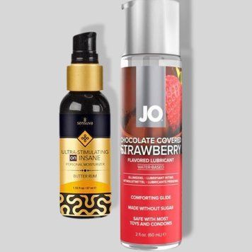Sensuva Ultra Stimulating On Insane Butter Rum (57 мл) + JO Chocolate Covered Strawberry (60 мл) LB331 фото