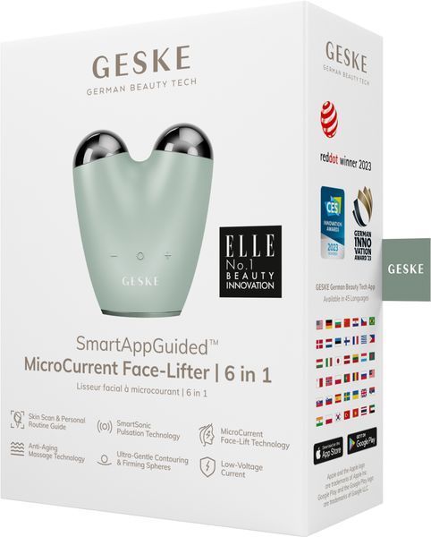 Микротоковый подтягиватель лица GESKE MicroCurrent Face-Lifter 6в1 green HB0140 фото